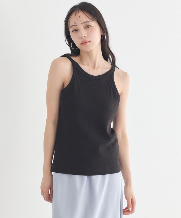 earth music&ecology アメスリテレコタンクトップ Black