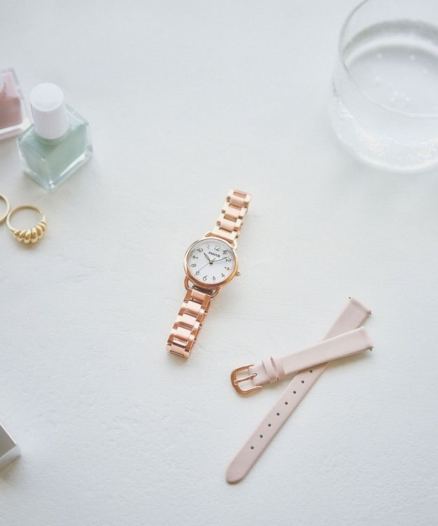 CITIZEN 【替えバンド付き】少し大きめ28ミリケースのソーラーテックウオッチ ピンクゴールド