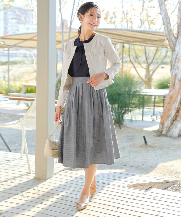 Tiaclasse フリルリボンブラウス アイボリー