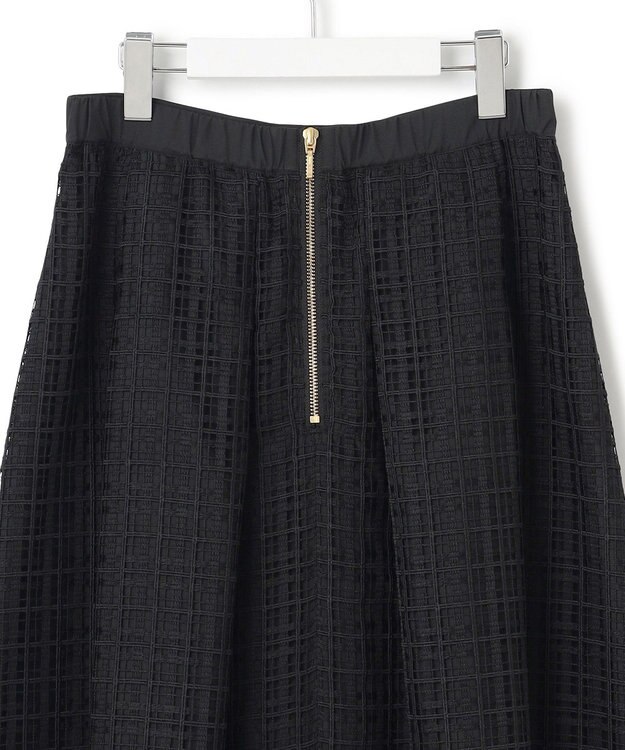 23区 S 【洗える】Broche チェックレース スカート ブラック系