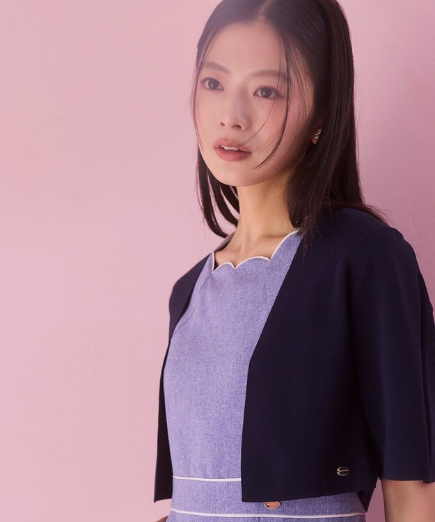 TOCCA 【松木育未さん着用】FLORAL SILHOUETTE ドレス ブルー系