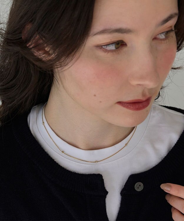 Phoebe 【金属アレルギー対応】ステーションビジューチョーカー/サージカルステンレス/38cm～43cm クリア