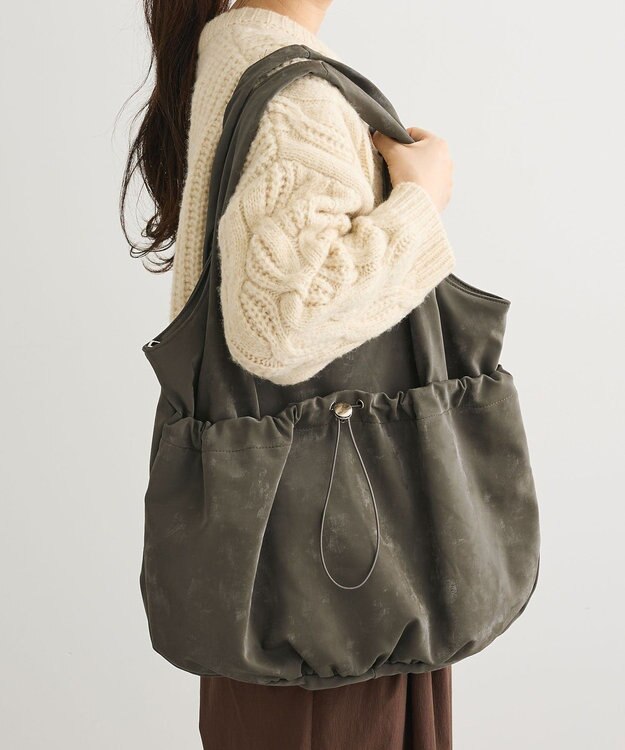 Green Parks ａｎｄｍｉｋｋａ．合皮ドロストバルーンバック Gray