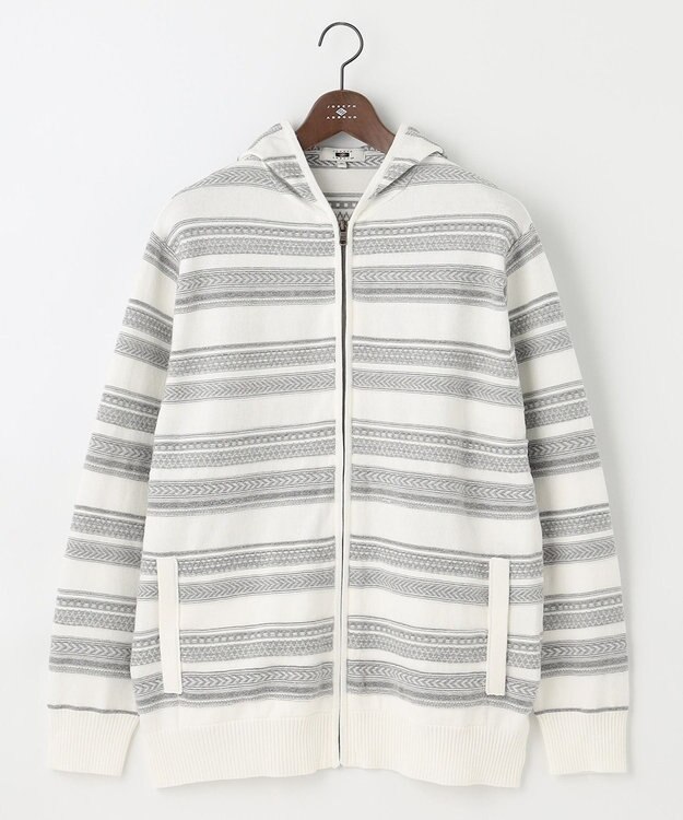 JOSEPH ABBOUD 【キングサイズ・柔らかな肌触り】洗える！コットンブークレーニットパーカー ホワイト系7