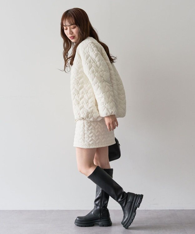 Green Parks ・ｓｗｉｎｇ　ｂｙ　ハートキルトコクーンブルゾン Ivory