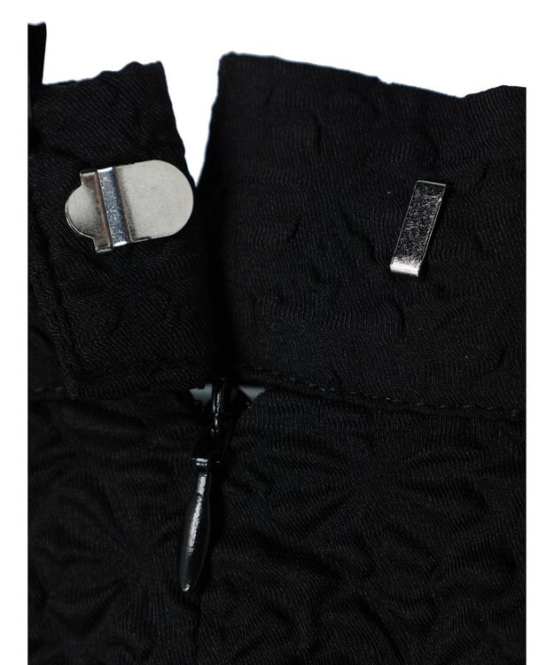 earth music&ecology エンボスフラワー　切替ボリュームスカート Black