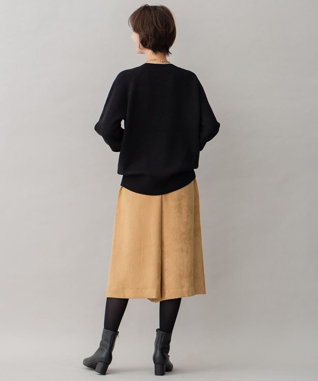 自由区 L 【洗える】ウールカシミヤブレンド ボートネックプルオーバー ブラック系