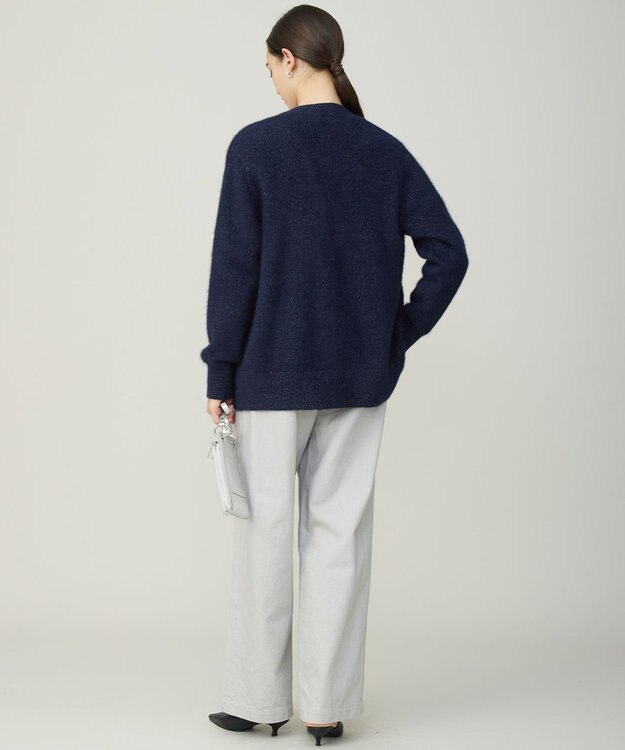 ICB L 【30th ANNIVERSARY】ルレックスフォックスアルパカ Vネックカーディガン ネイビー