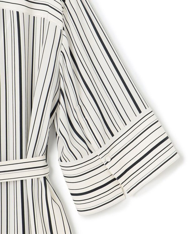 JOSEPH シルクアニメーション　シャツドレス Oyster White/ Black