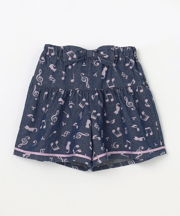 ANY KIDS 音符総柄キュロット デニム