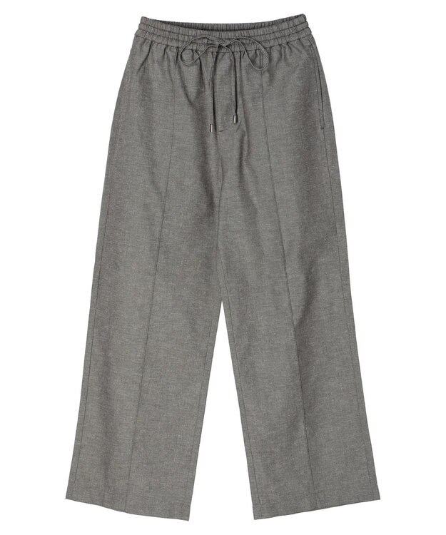 Green Parks 綿麻混イージーワイドパンツ Gray Mixture