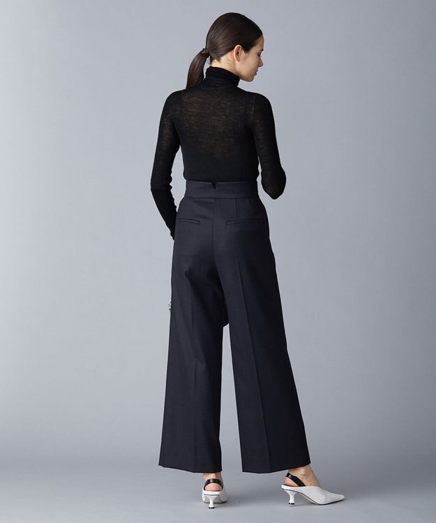 ICB 【洗える】シアーウール タートルニット ブラック系