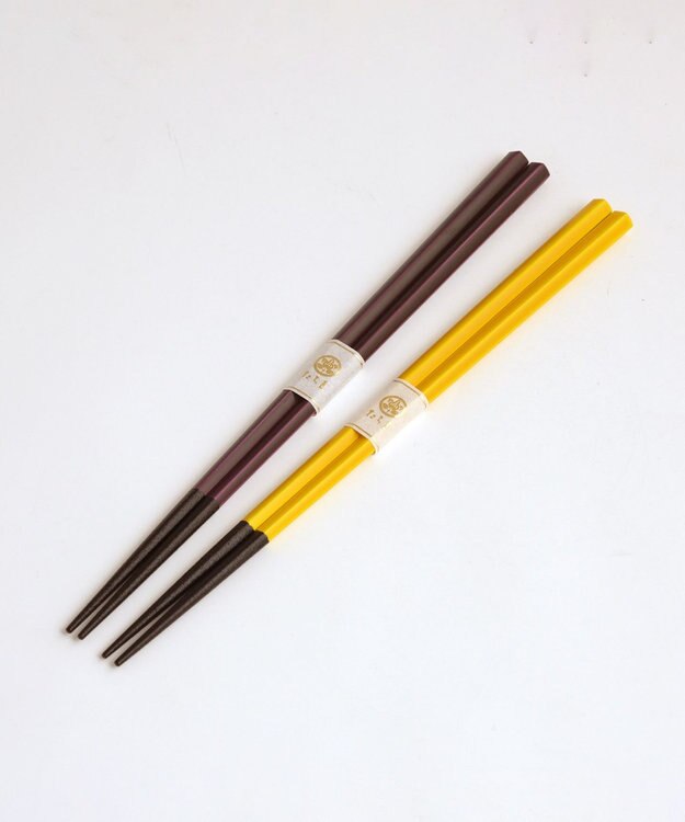 たち吉 【たち吉】かさね色箸・箸置セット移菊〈箸2膳・箸置2個〉 イエロー