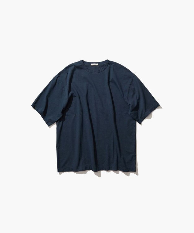 ATON NATURAL DYED NUBUCK | クルーネックTシャツ - UNISEX NAVY