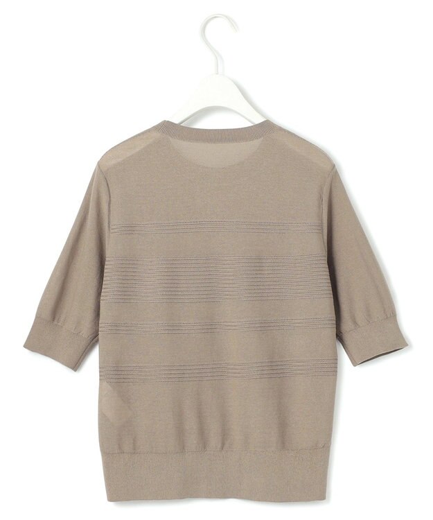 ICB 【洗える】 レースパターン ニット クリームブラウン系