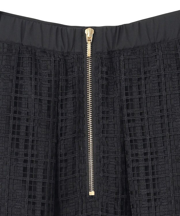 23区 【洗える】Broche チェックレース スカート ブラック系