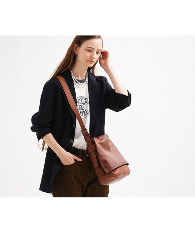 genten ホースレザーバッグA4ショルダー チャ