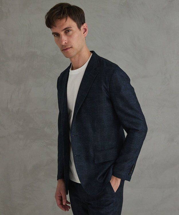 GOTAIRIKU セットアップ仕様【猛暑対応の7機能】カラミ セットアップジャケット_グレンチェック(26年モデル) ネイビー×グレンチェック柄