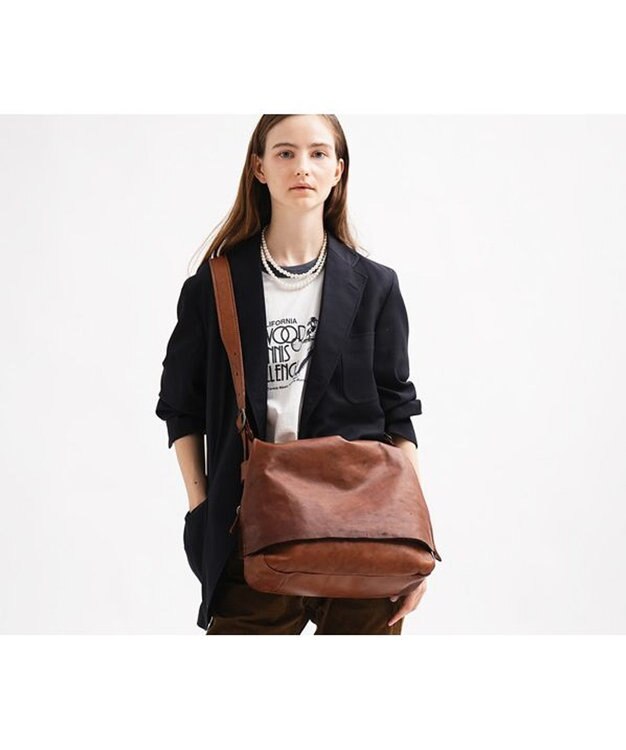 genten ホースレザーバッグA4ショルダー チャ