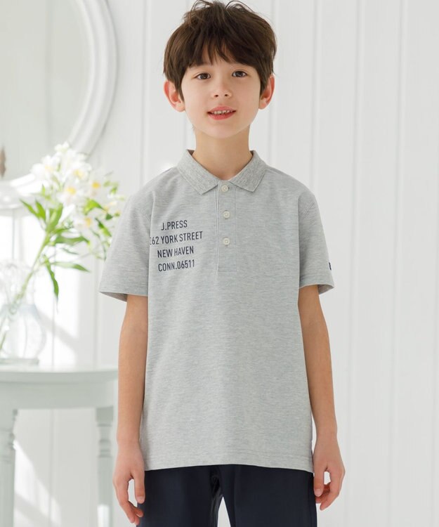 J.PRESS KIDS 【100-130cm】T/C ライト カノコ 半袖ポロシャツ グレー系