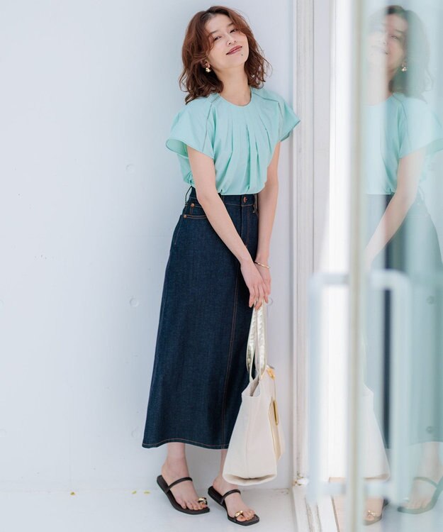 23区 L 【Oggi4月号掲載/洗える】23区DENIM ストレッチ デニムスカート ネイビー系