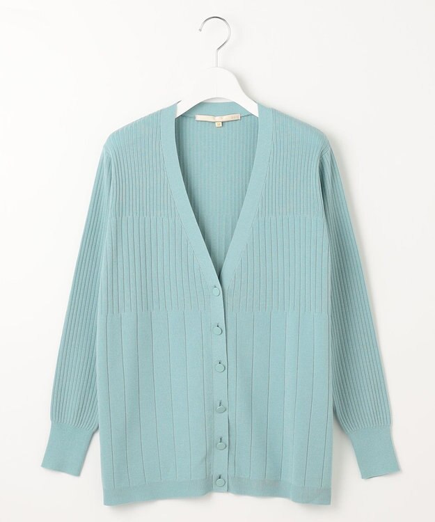 自由区 【洗える・XSサイズあり】ハイツイストコットンアセテート カーディガン ミント系