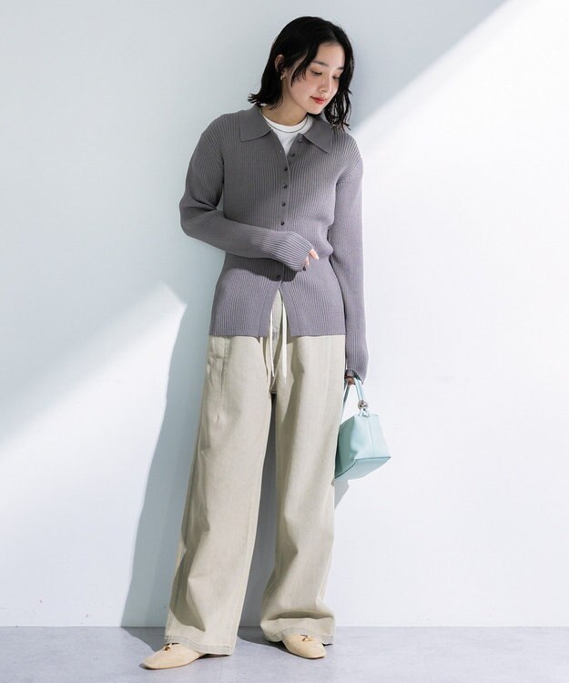 Green Parks コクーンシルエットデニムパンツ Gray Beige