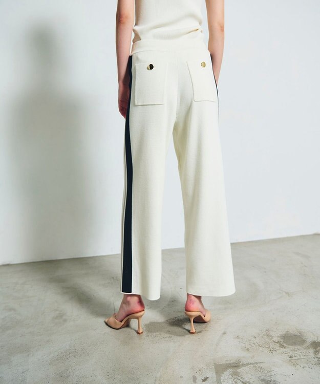 GRACE CONTINENTAL サイドラインニットパンツ ホワイト