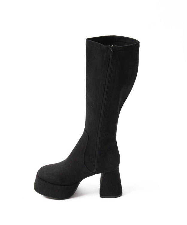 WEGO ストーム付きワイドヒールロングブーツ ブラックその他