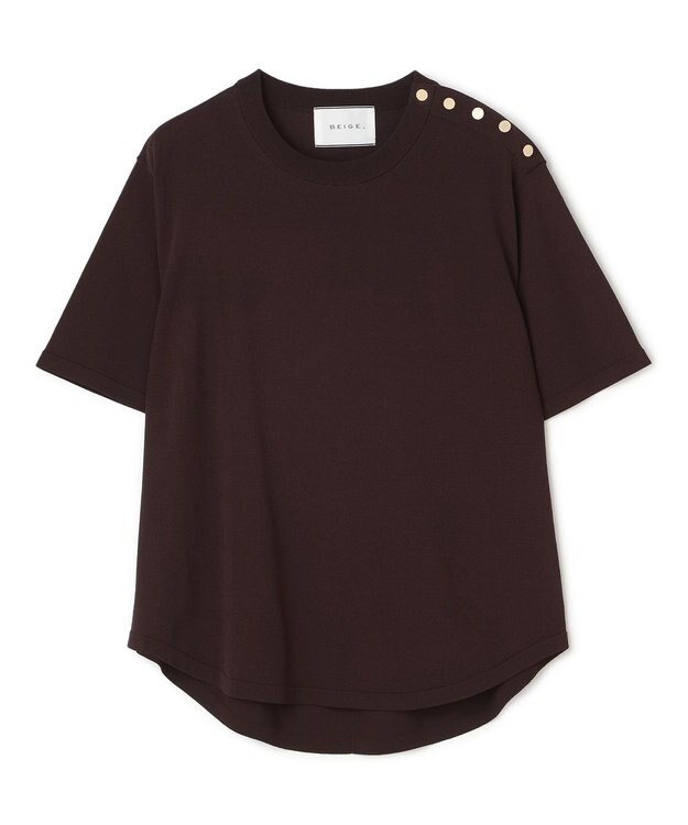 BEIGE， NADIA / ストレッチ メタルボタンニット Bordeaux