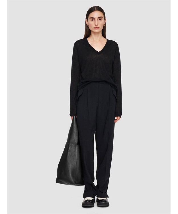 JOSEPH フルイドツイル　テーパードトラウザーズ Black