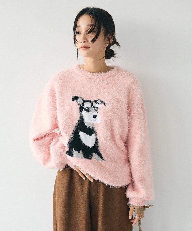 CRAFT STANDARD BOUTIQUE アニマルシャギーニットプルオーバー Light Pink