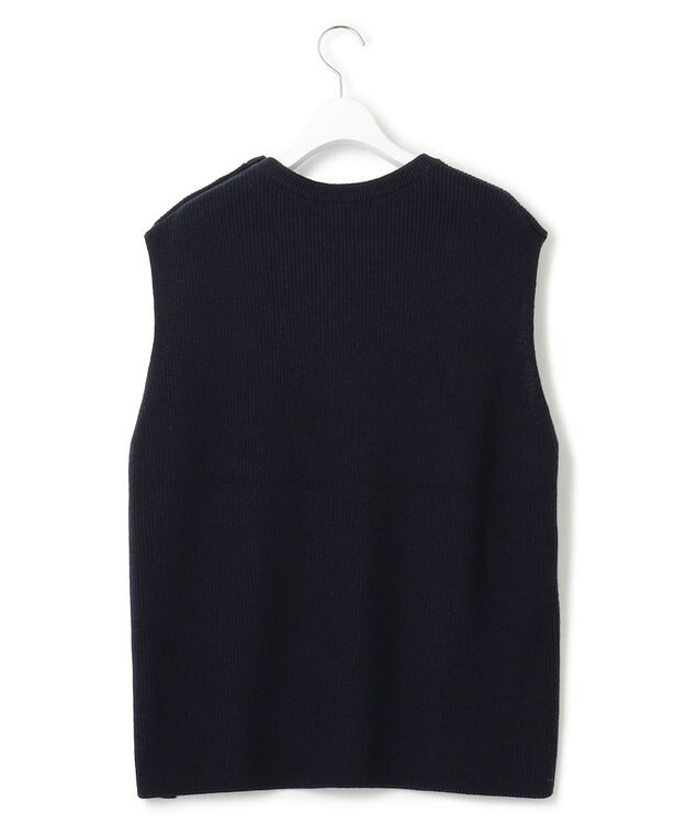 23区 【洗える】コットンカシミヤ ニットベスト ネイビー系
