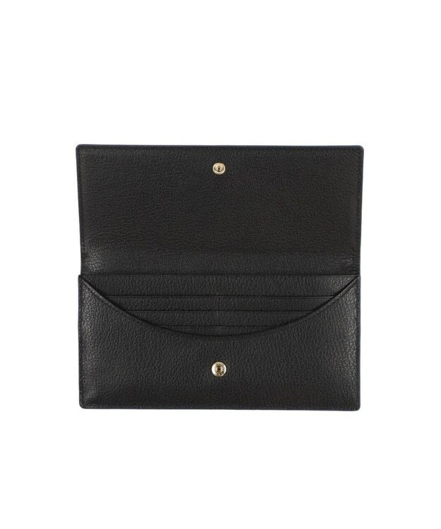 LANVIN en Bleu リム 被せ薄マチ長財布 ブラック