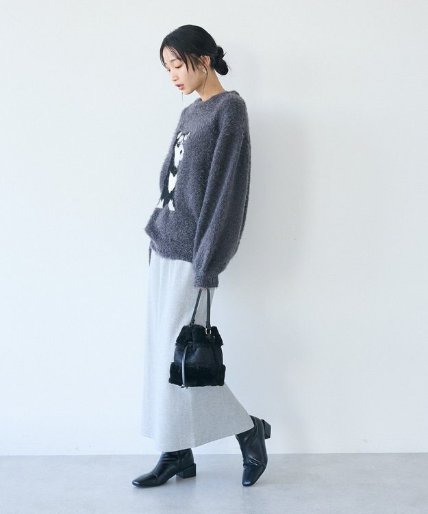 CRAFT STANDARD BOUTIQUE アニマルシャギーニットプルオーバー Charcoal Gray