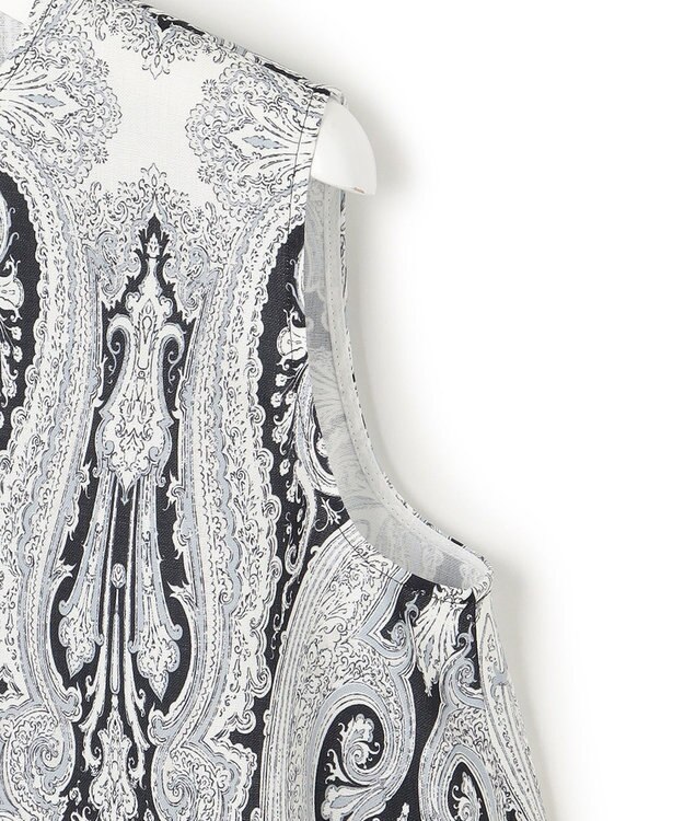 23区 L 【洗える】Ratti ドローイング ペイズリー プリント ブラウス ブラックプリント