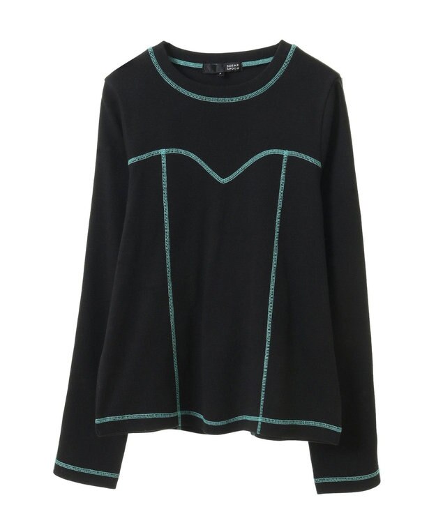 Green Parks ・ＳＵＧＡＲ　ＳＰＯＯＮ　カラーｓｔリブロンＴＥＥ Black