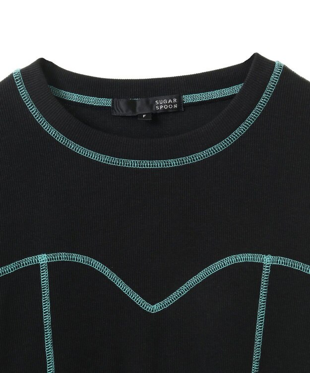 Green Parks ・ＳＵＧＡＲ　ＳＰＯＯＮ　カラーｓｔリブロンＴＥＥ Black