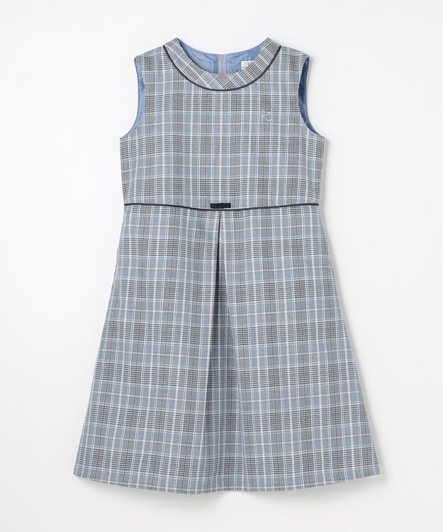 組曲 KIDS 【150-160㎝】グレンチェック ジャンスカ サックスブルー
