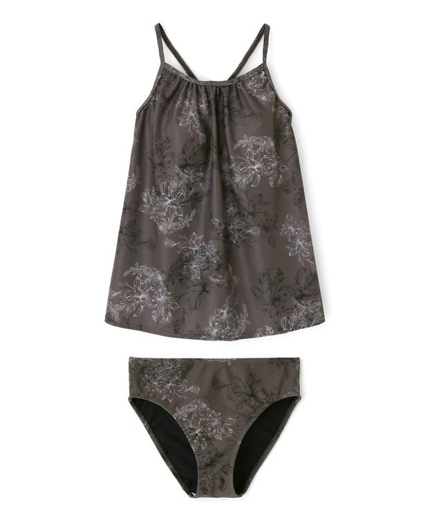 San-ai Resort（三愛水着楽園） タンキニ３点セット　13L　【San-ai Resort（サンアイリゾート）】 チャコールグレー