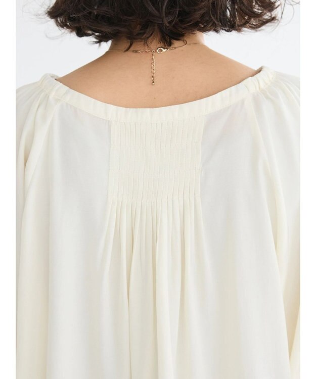 CRAFT STANDARD BOUTIQUE ピンタックホイップスリーブブラウス Ivory