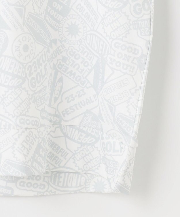 23区GOLF 【MEN】【吸水速乾・UVケア】ステッカープリント モックネックシャツ ホワイト系4