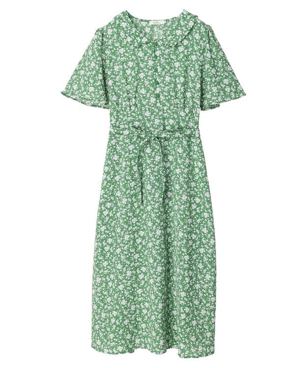 earth music&ecology ちょっとレトロなワンピース Green