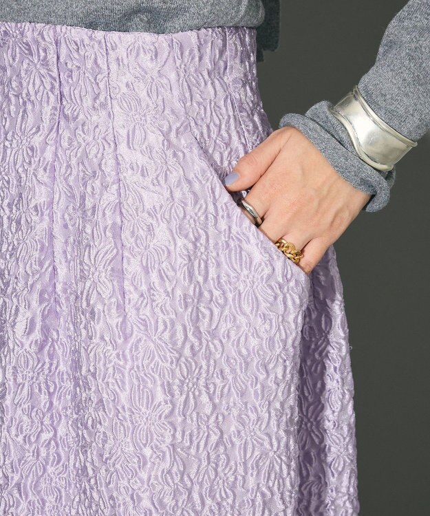 Green Parks ハイウエストコクーンスカート Purple