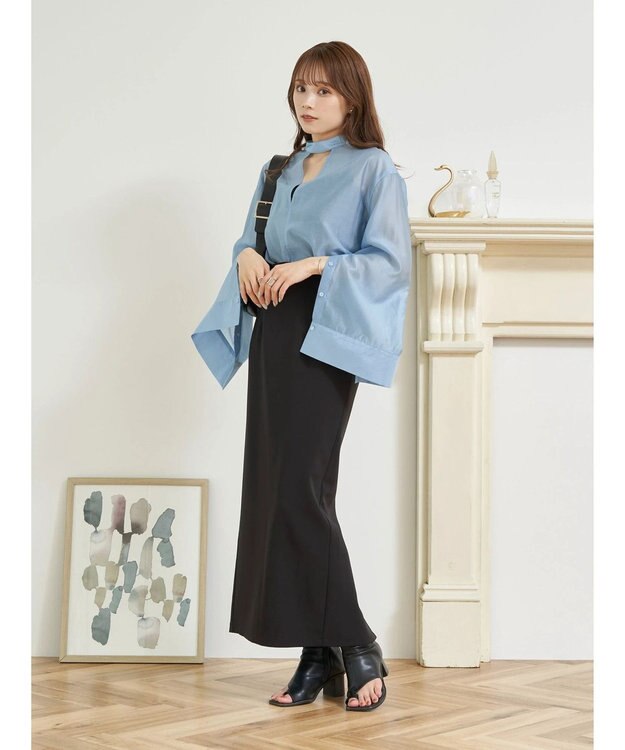 earth music&ecology マルチウェイシアーシャツ Sax