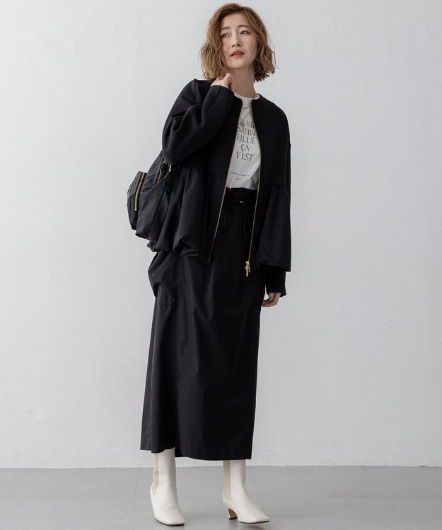 23区 【洗える】コットンエアーバルーン ライトアウター ブラック系