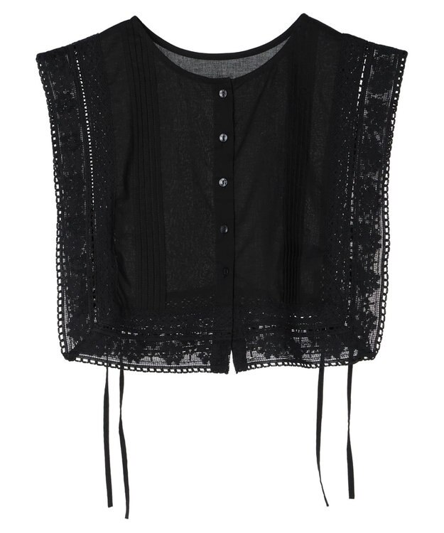 Green Parks インド綿　スクエアレース衿 Black