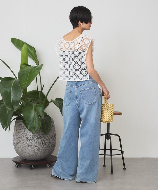 AMERICAN HOLIC 【選べる丈】アートレースベスト Off White