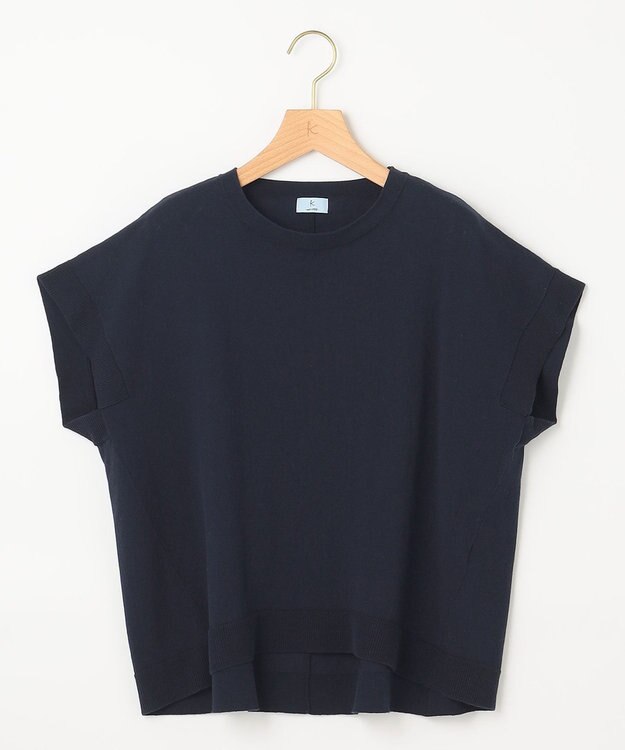 組曲 L 【洗える・型崩れしにくい】CHAI ニットTシャツ ネイビー系