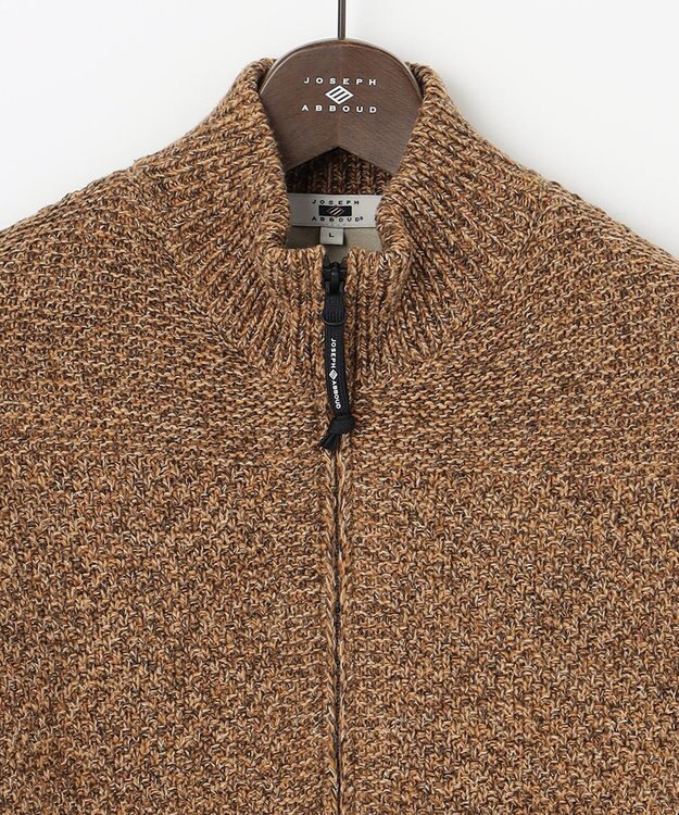 JOSEPH ABBOUD MOUNTAIN 【UNISEX】総裏フルZIP ニットブルゾン キャメル系